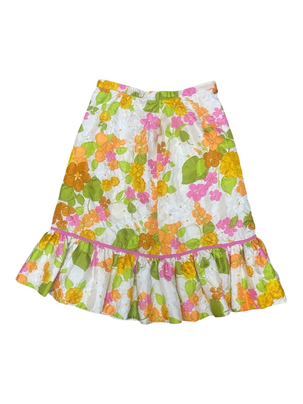 Vintage Womens Handmade Floral Tulip Style Skirt Size Small Cottage Preppy